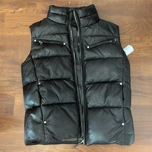 True leather sleeveless jacket from Ralph Lauren.